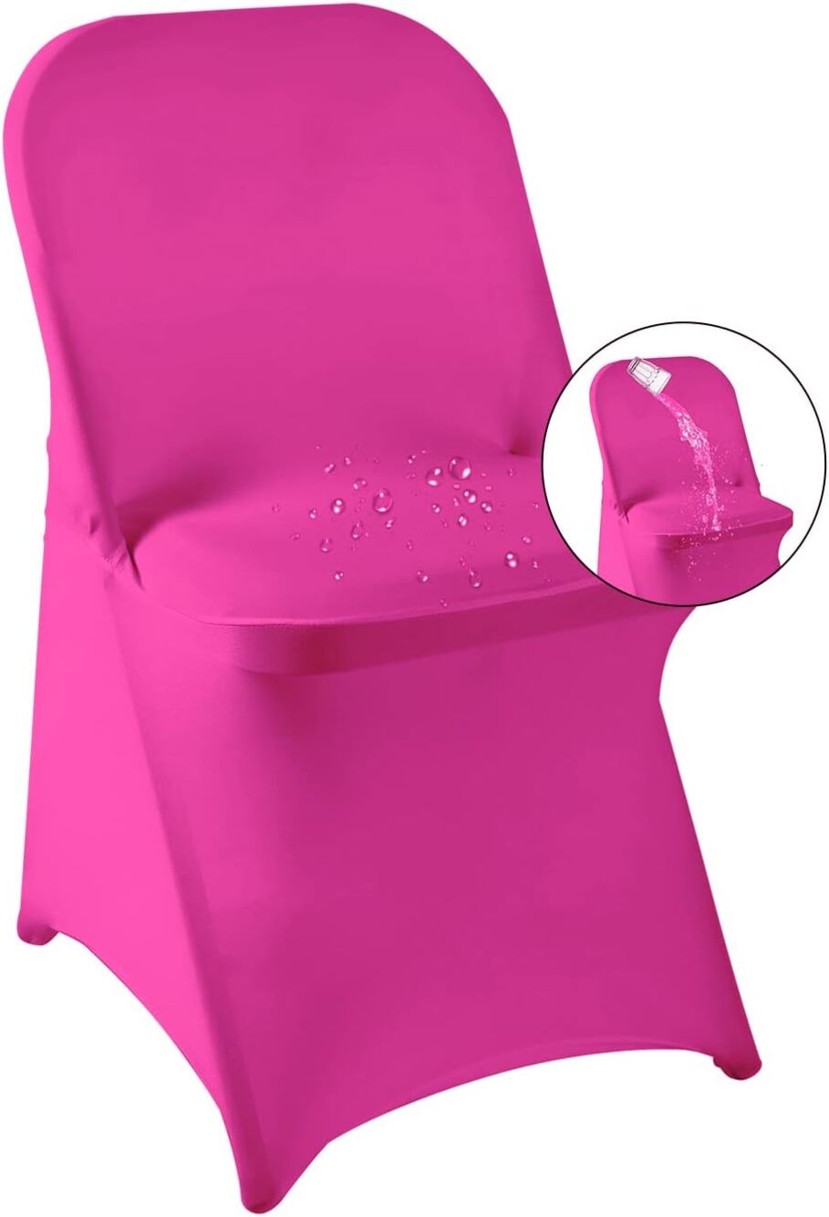 20-Pack Spandex Folding Chair Covers Stretch Waterproof - Fuchsia Pink - New
